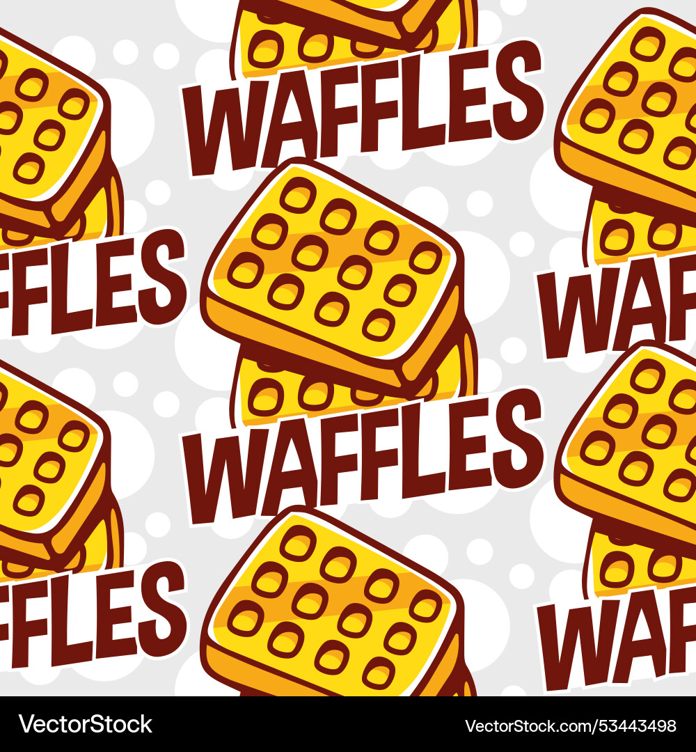 Waffle pattern in cartoon style Waffle pattern in cartoon style vector image