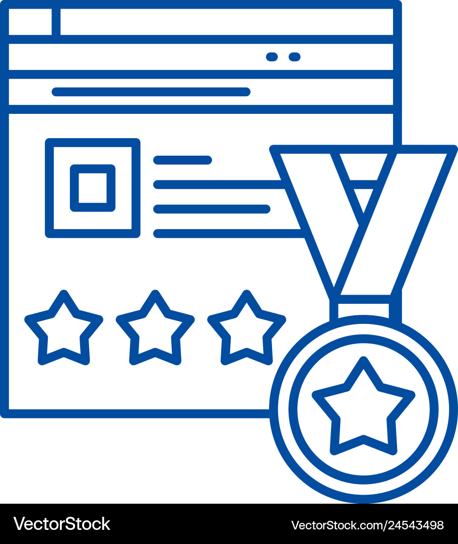 Webiste rating line icon concept Vector Image