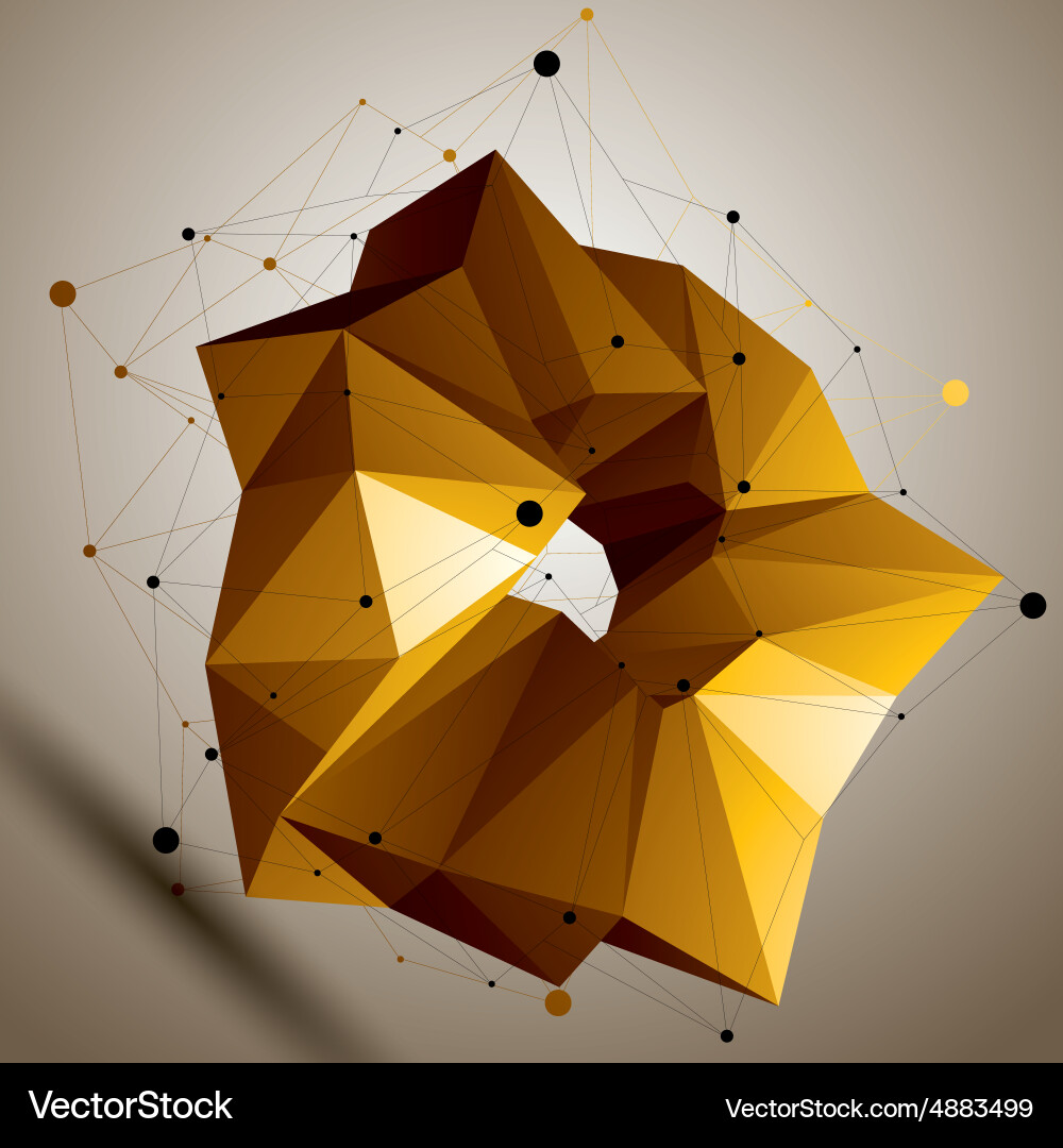 Asymmetric 3d abstract bright object colorful vector image