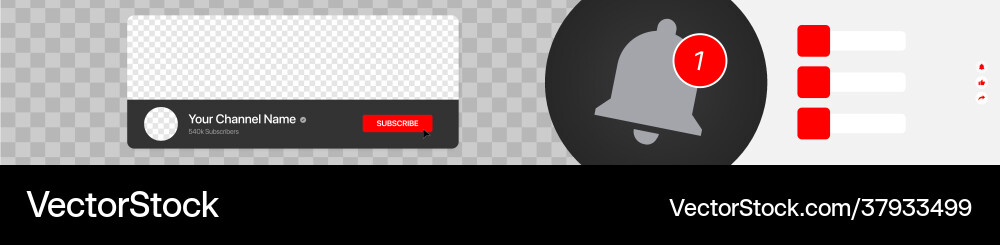 Clean channel header template for video platform Clean channel header template for video platform vector image