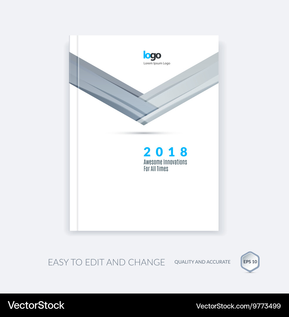 Cover design template with arrow in material style vector image