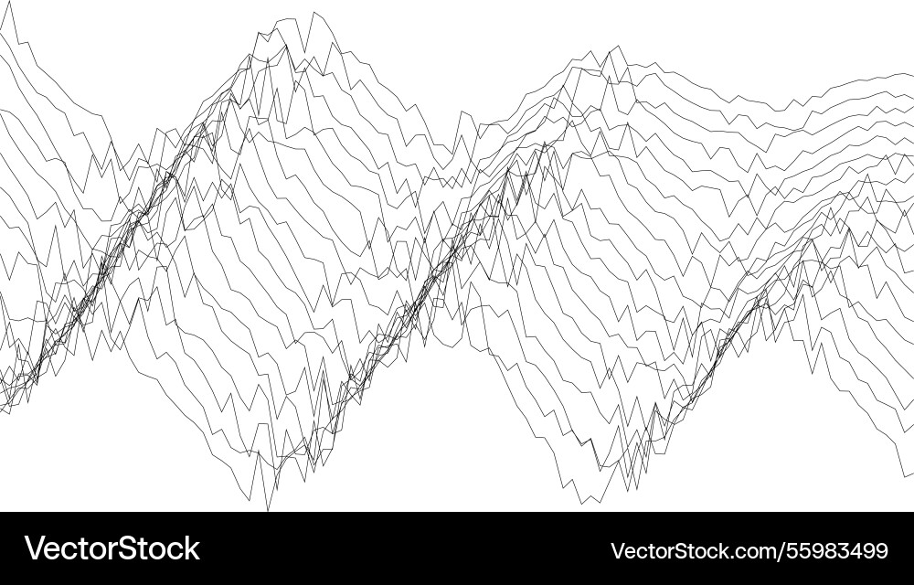 Dynamic waveforms and lines creating abstract Vector Image