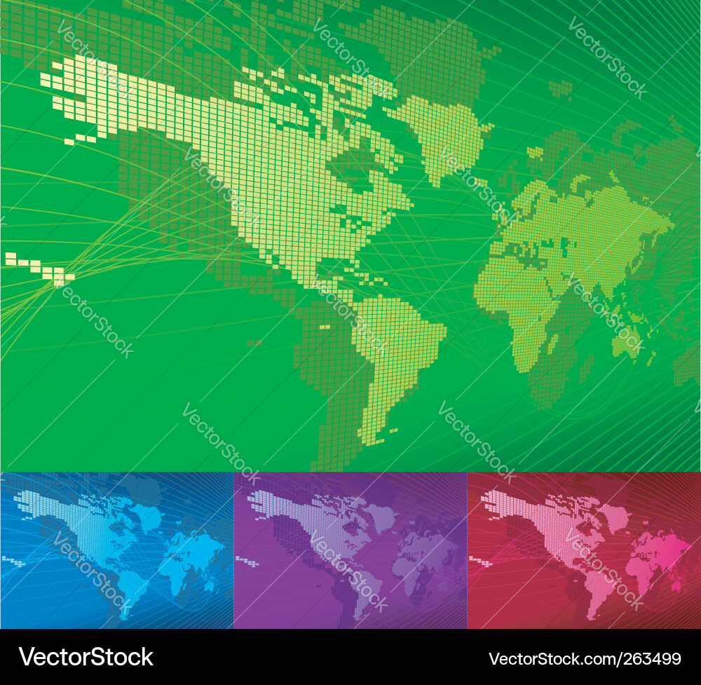 Dynamische Weltkarte Vektorbild