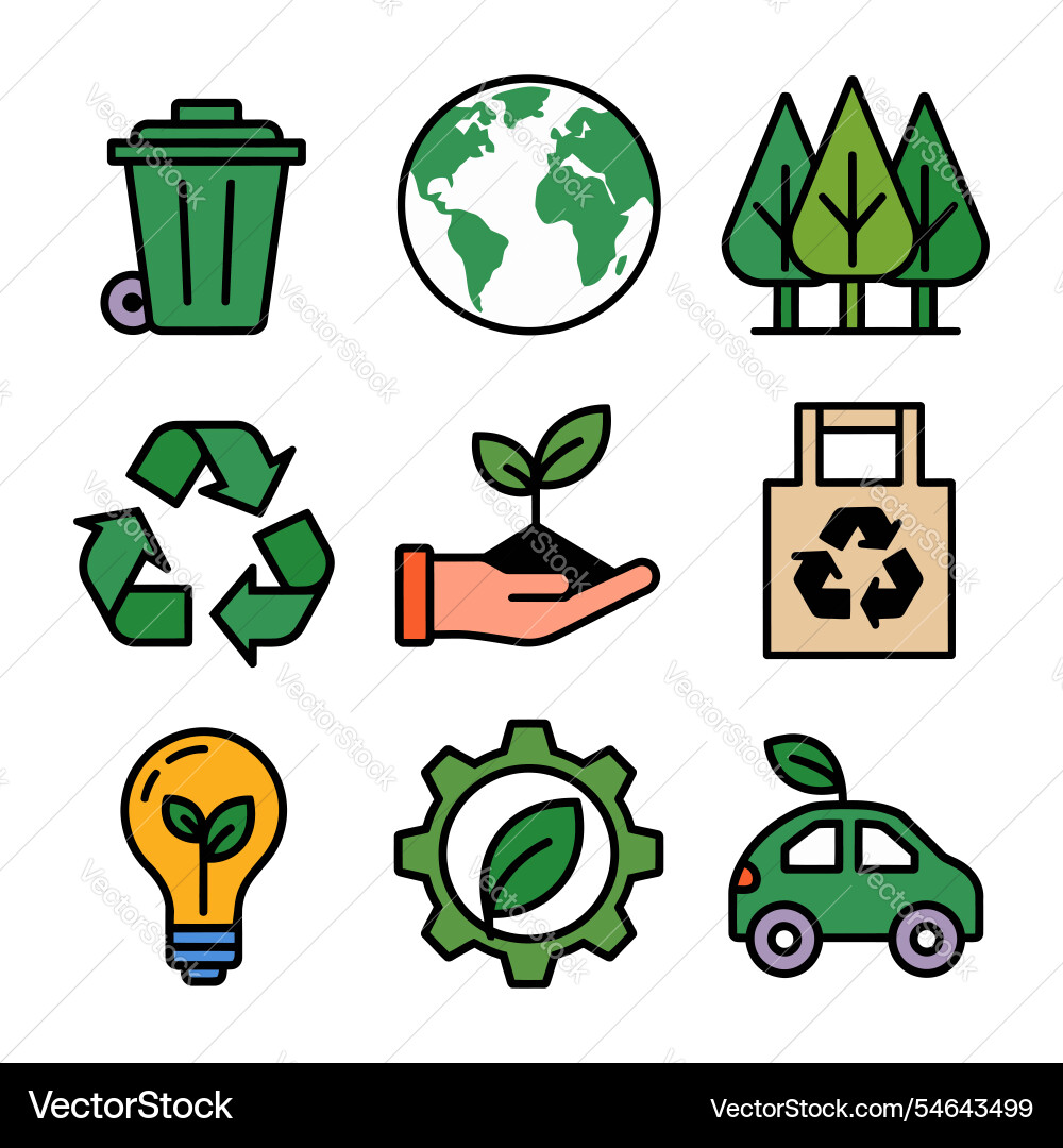 Eco-friendly icons set Eco-friendly icons set vector image