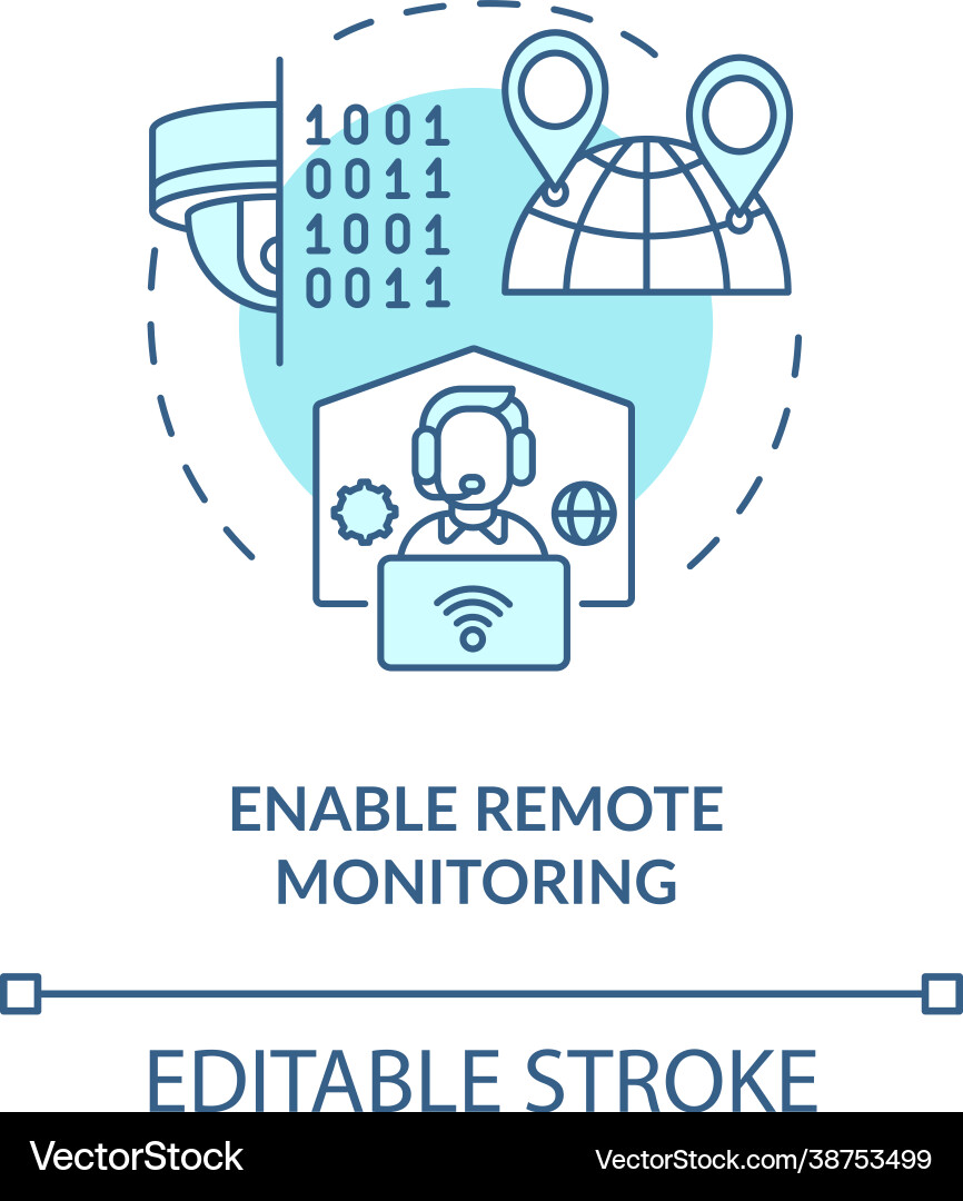 Enable remote monitoring concept icon Enable remote monitoring concept icon vector image