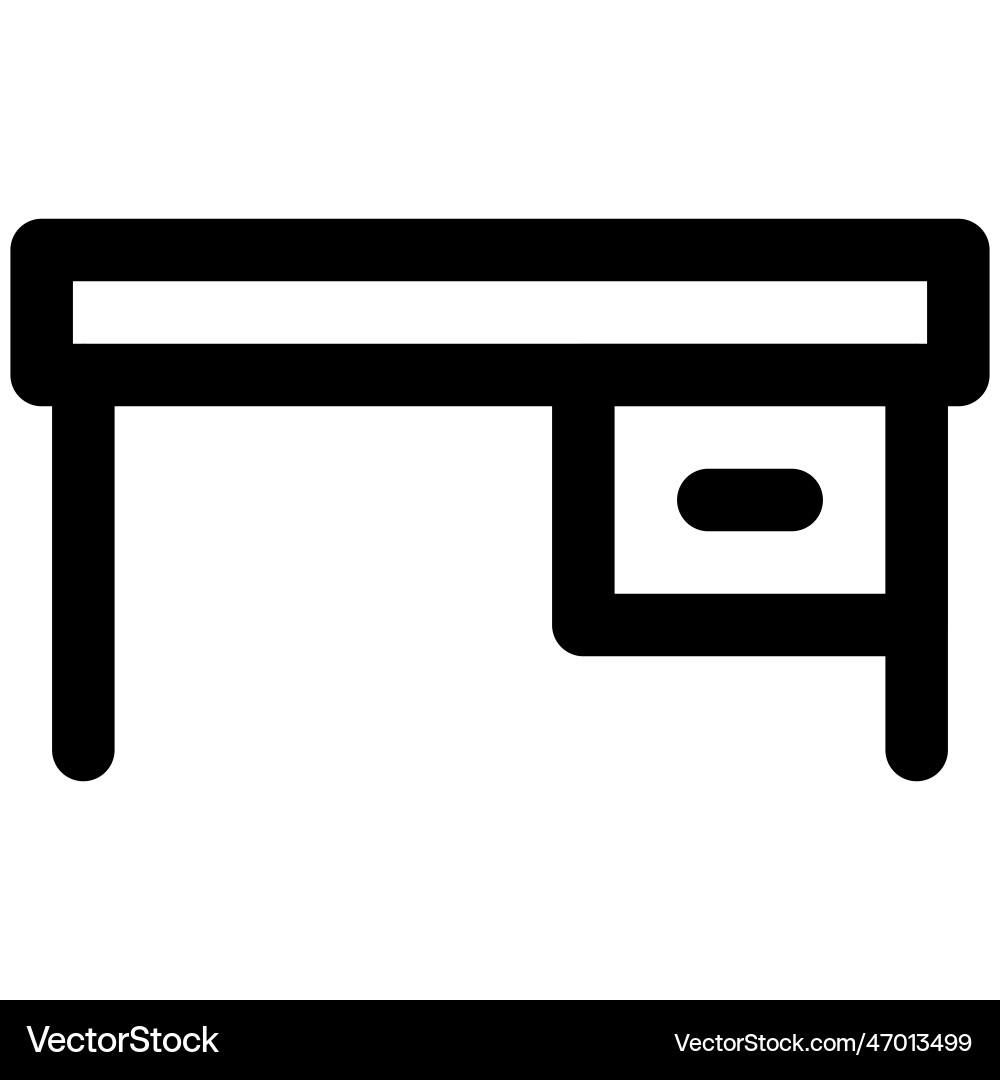 Flat countertop table with big-size drawer vector image