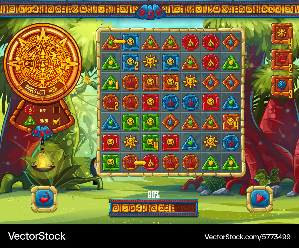 Jungle Landscape Playing Field Vector Image