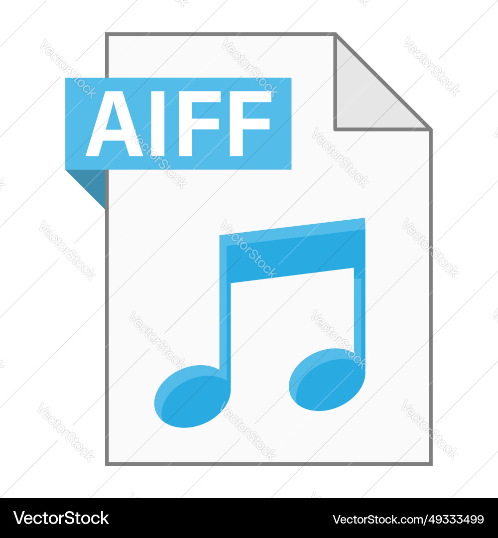 Modern flat design of aiff file icon for web Modern flat design of aiff file icon for web vector image
