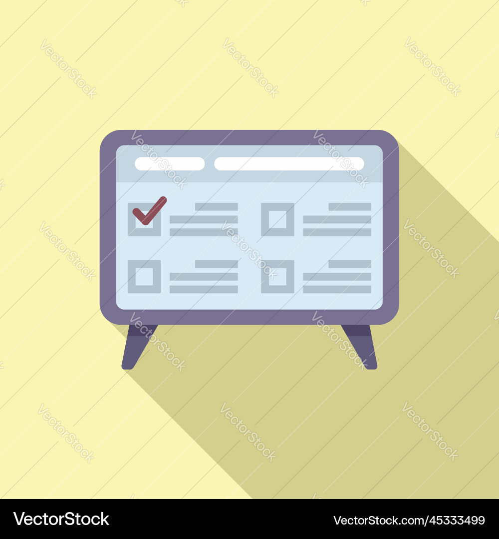 Monitor task schedule icon flat event Monitor task schedule icon flat event vector image