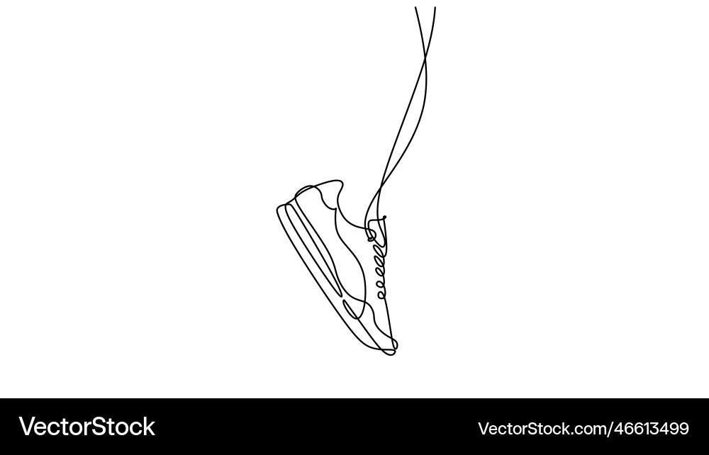 One line drawing shoe minimalist One line drawing shoe minimalist vector image