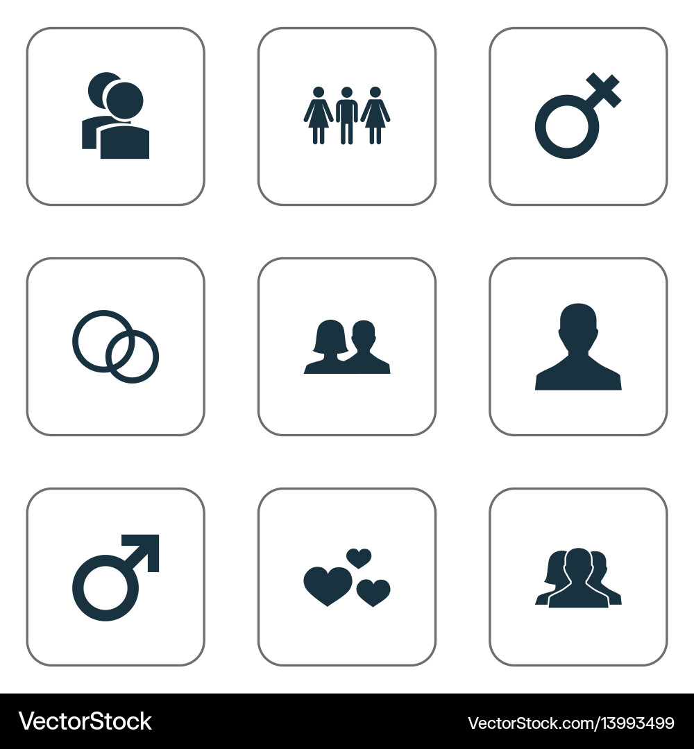 Set of simple icons element vector image