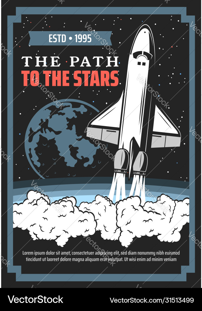 Spaceship and planet in space galaxy exploration Spaceship and planet in space galaxy exploration vector image