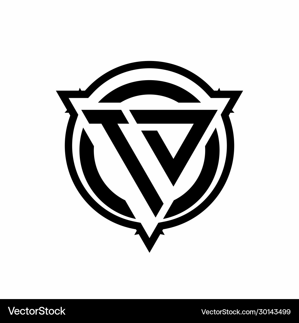 Td logo with triangle shape and circle Vector Image