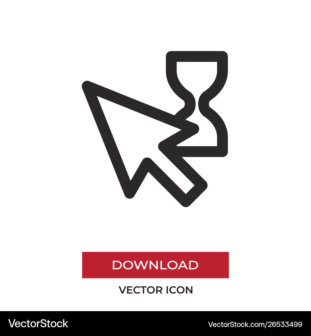 Wait cursor icon in modern style for web site Wait cursor icon in modern style for web site Vector Image