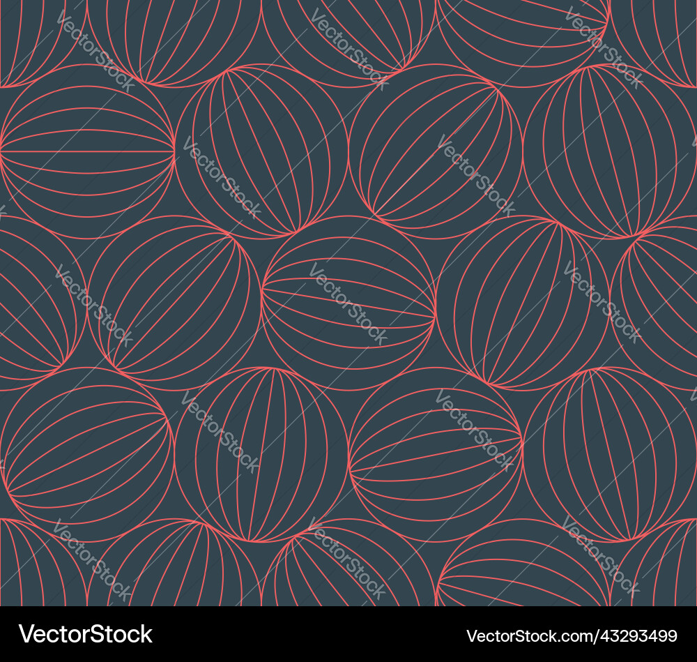 Wireframe sphere shapes outline seamless pattern Wireframe sphere shapes outline seamless pattern vector image