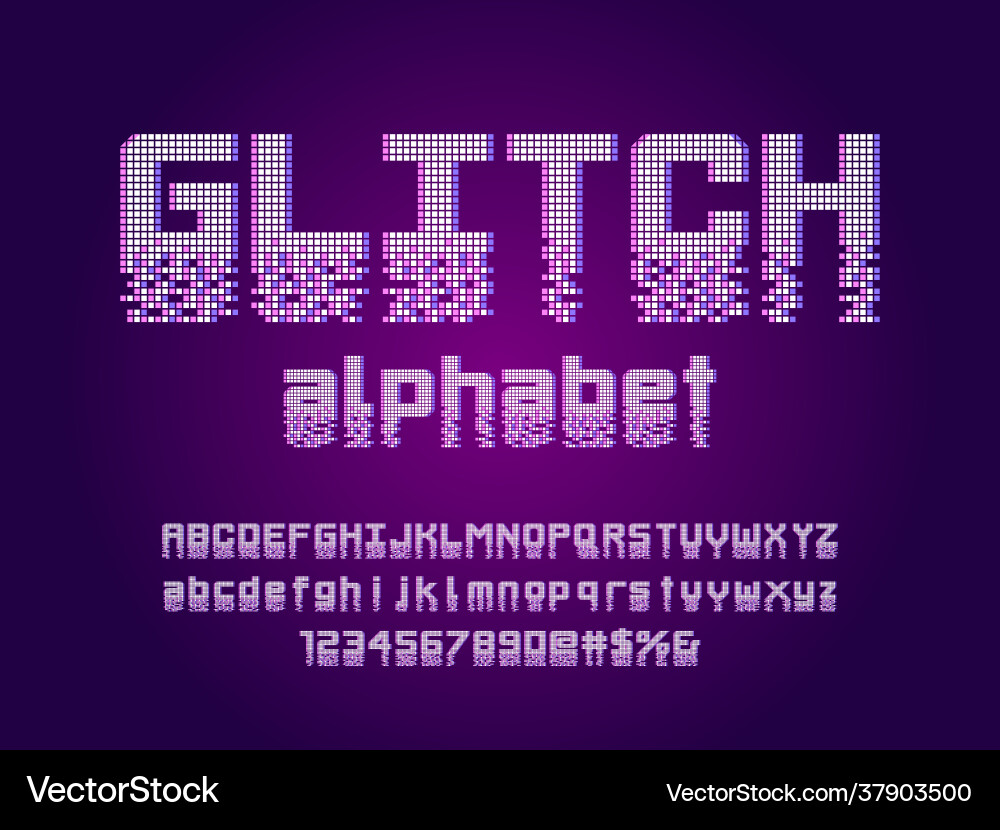 8-Bit Pixel Font Vector Image