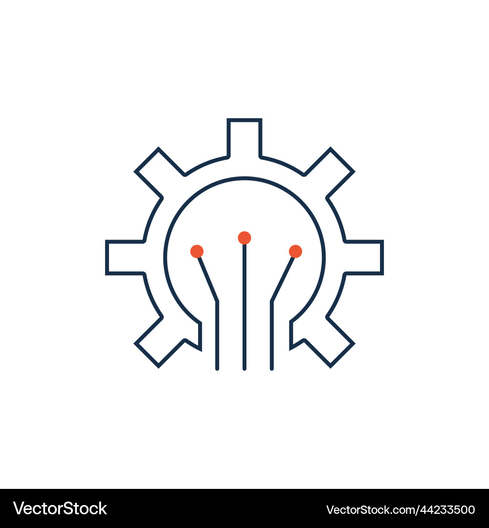 Ai icon line art style machine learning Ai icon line art style machine learning vector image