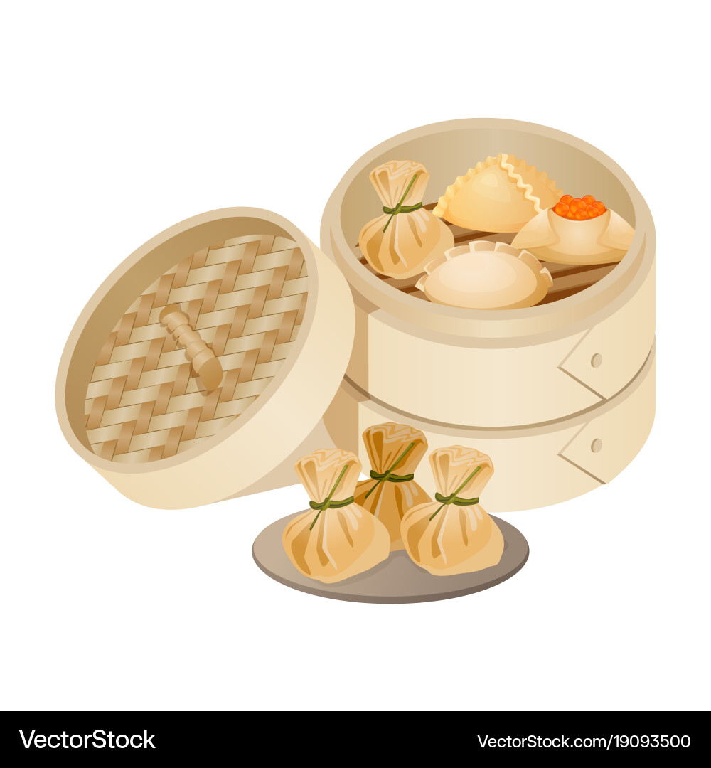 Asian Dim Sum Cuisine Royalty Free Vector Image