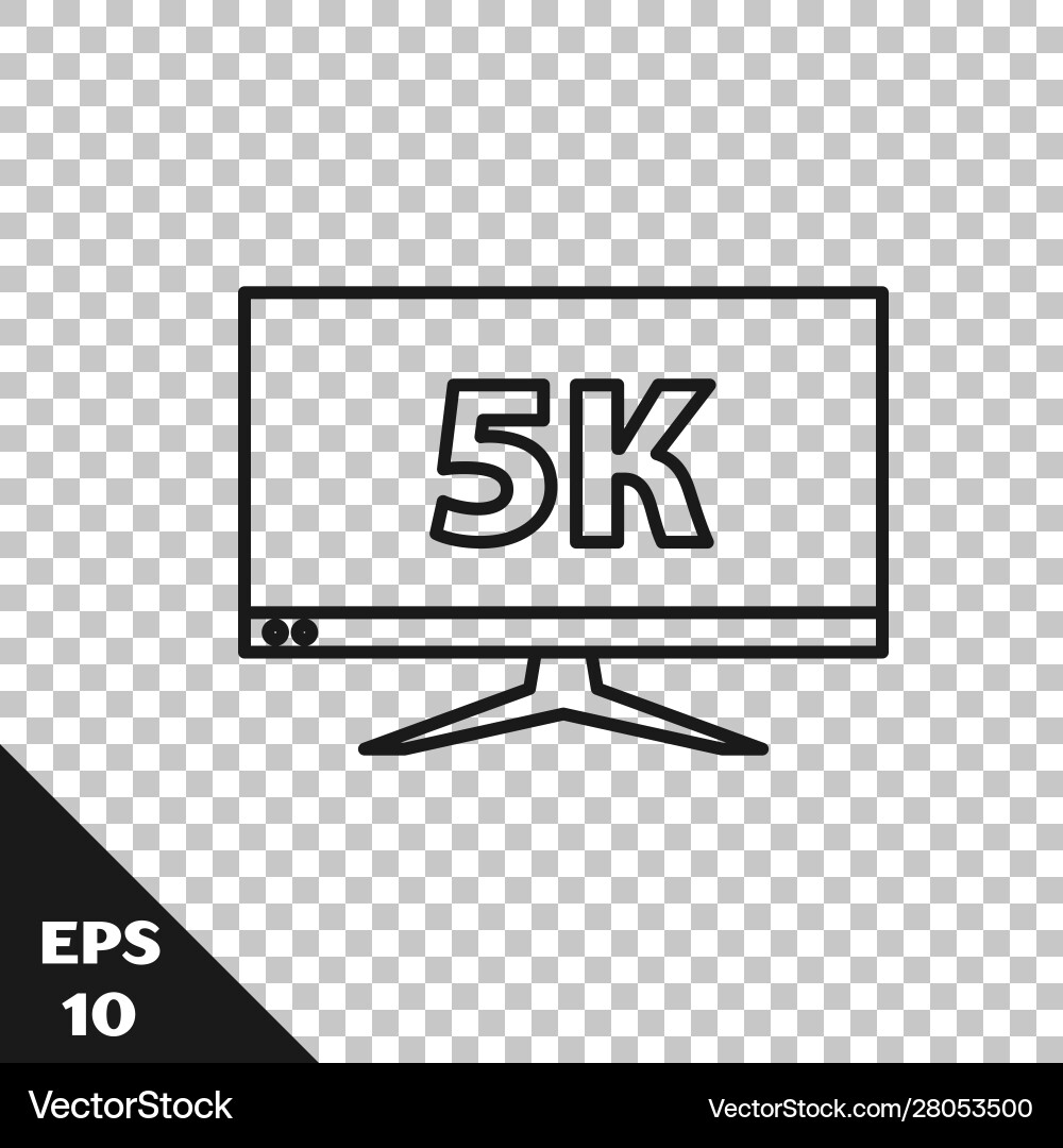 Black line computer pc monitor display with 5k Black line computer pc monitor display with 5k vector image