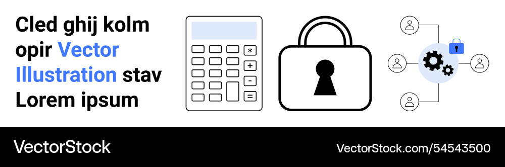 Calculator lock and networking Calculator lock and networking Vector Image