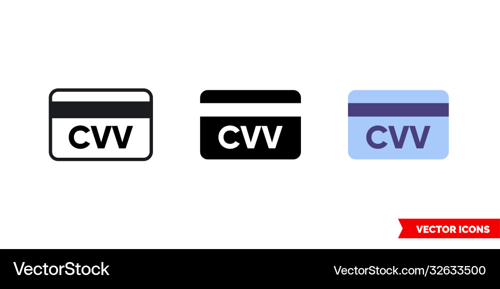 Card verification value icon 3 types isolated Card verification value icon 3 types isolated vector image