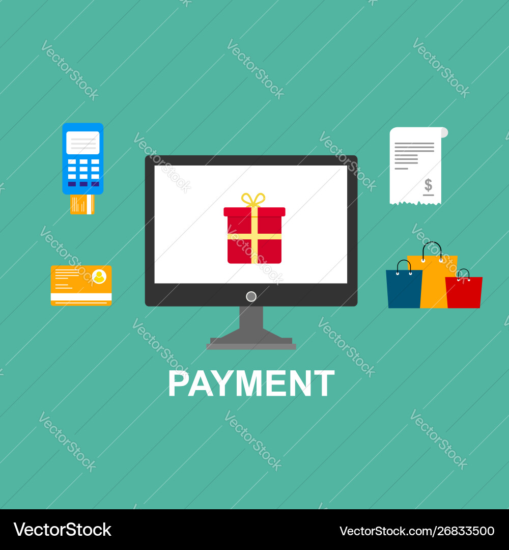Concept online and mobile payments for web page Concept online and mobile payments for web page vector image