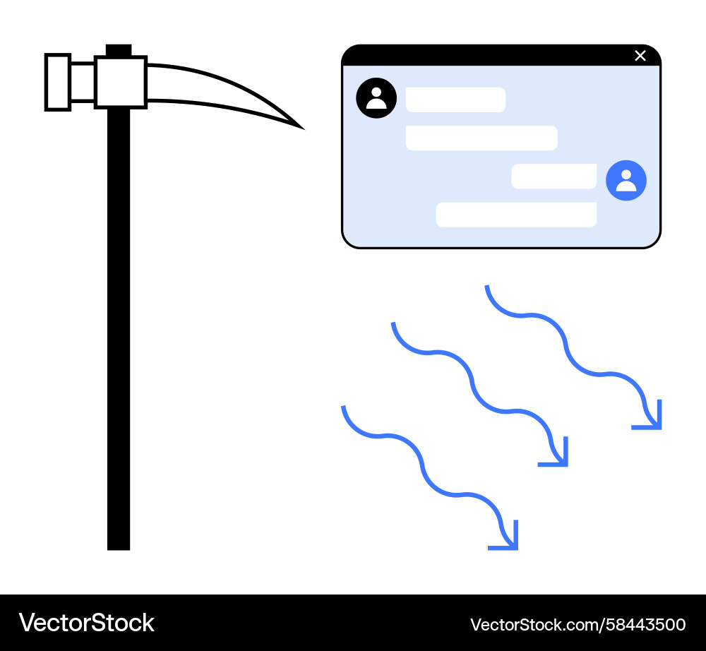 Digital Chat Interface - Mining & Collaboration Vector Image