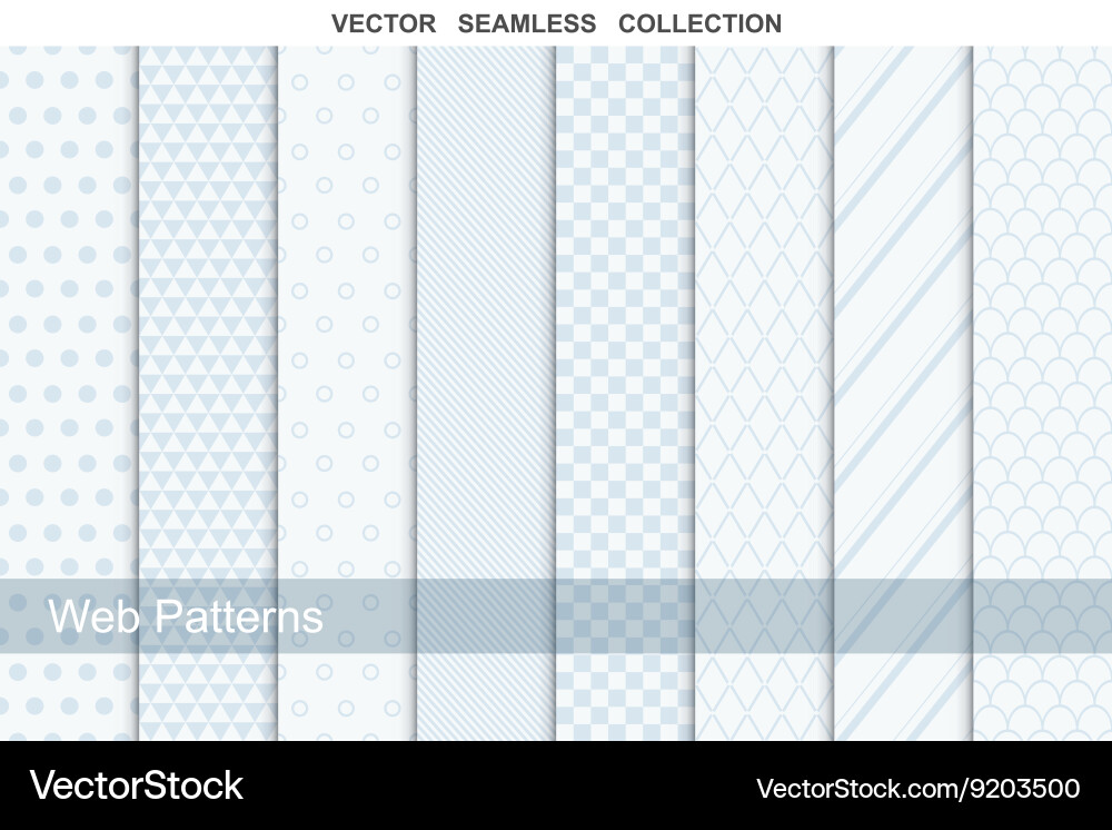 Geometric seamless patterns in soft colors vector image
