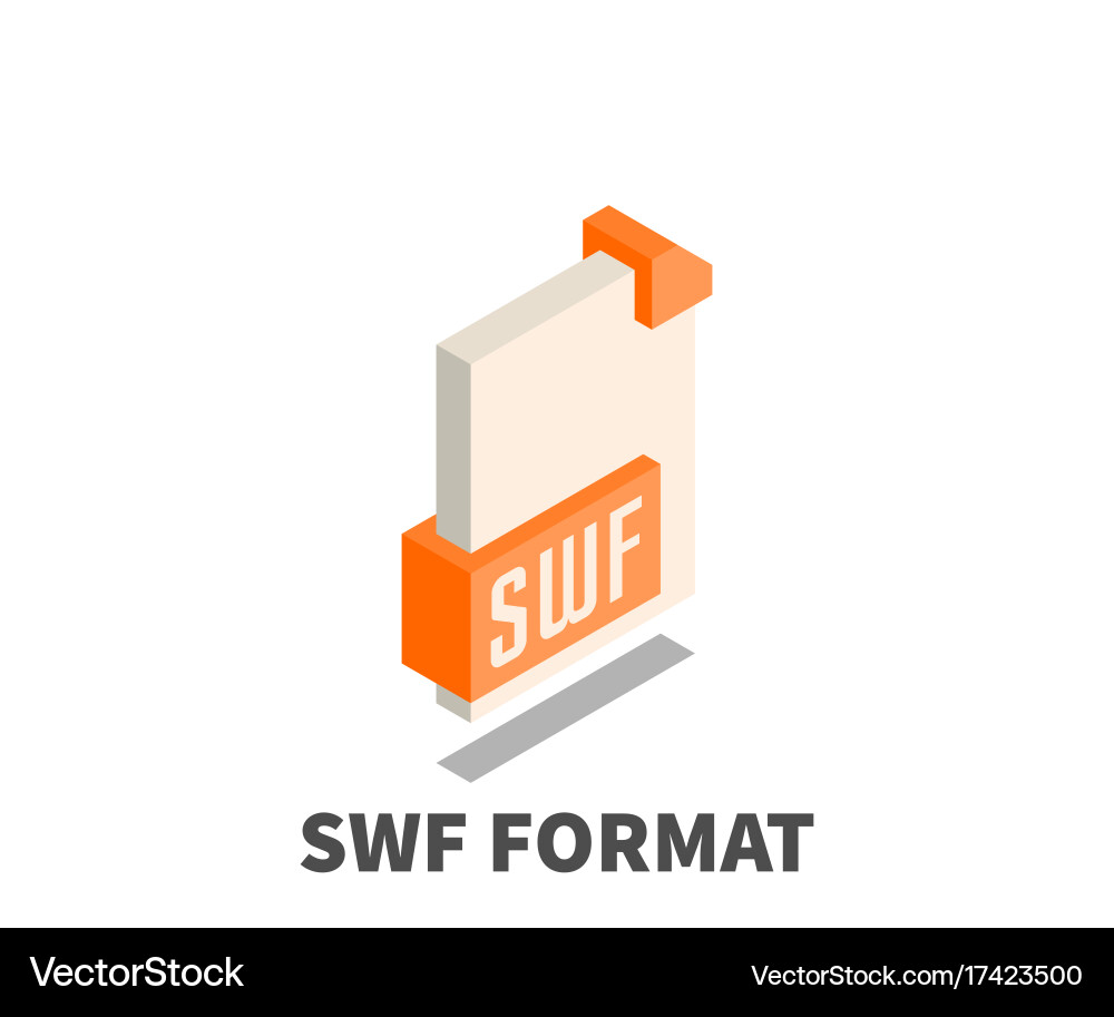 Image file format swf icon symbol vector image