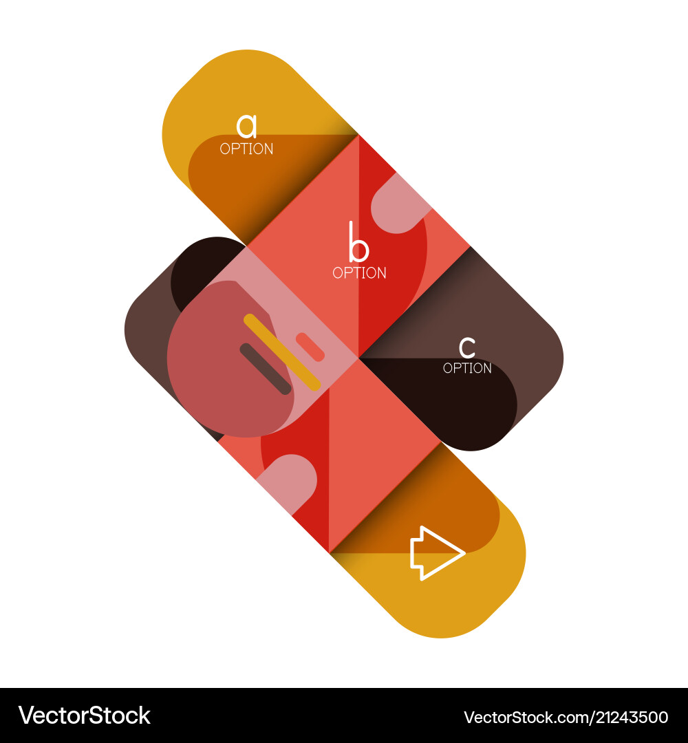 Infographics option and step by in rounded Infographics option and step by in rounded Vector Image