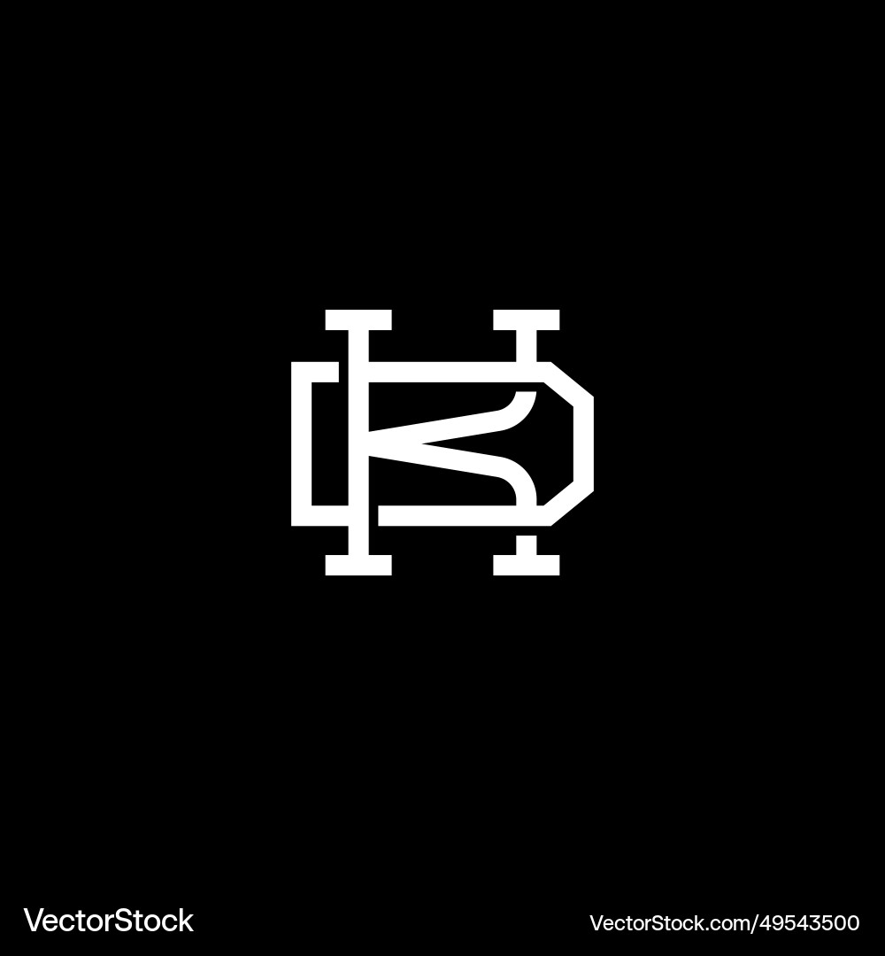 Initial based clean and minimal letter kd dk Initial based clean and minimal letter kd dk vector image