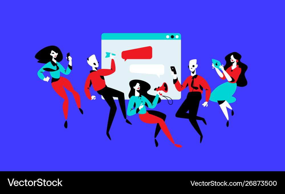 Managers on background interface flat Managers on background interface flat Vector Image