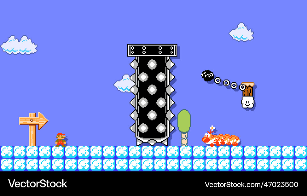 Mario in the sky art of super bros classic Mario in the sky art of super bros classic vector image