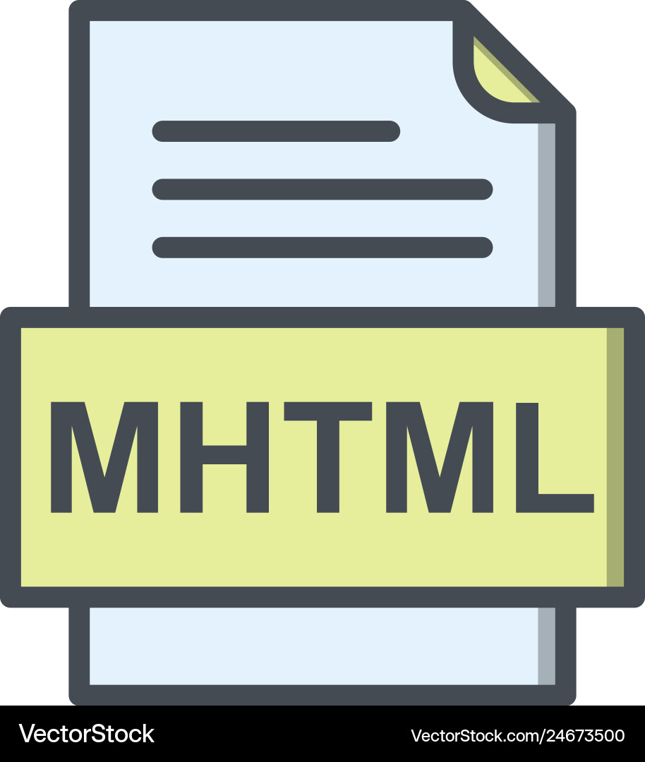 Mhtml file document icon Vector Image