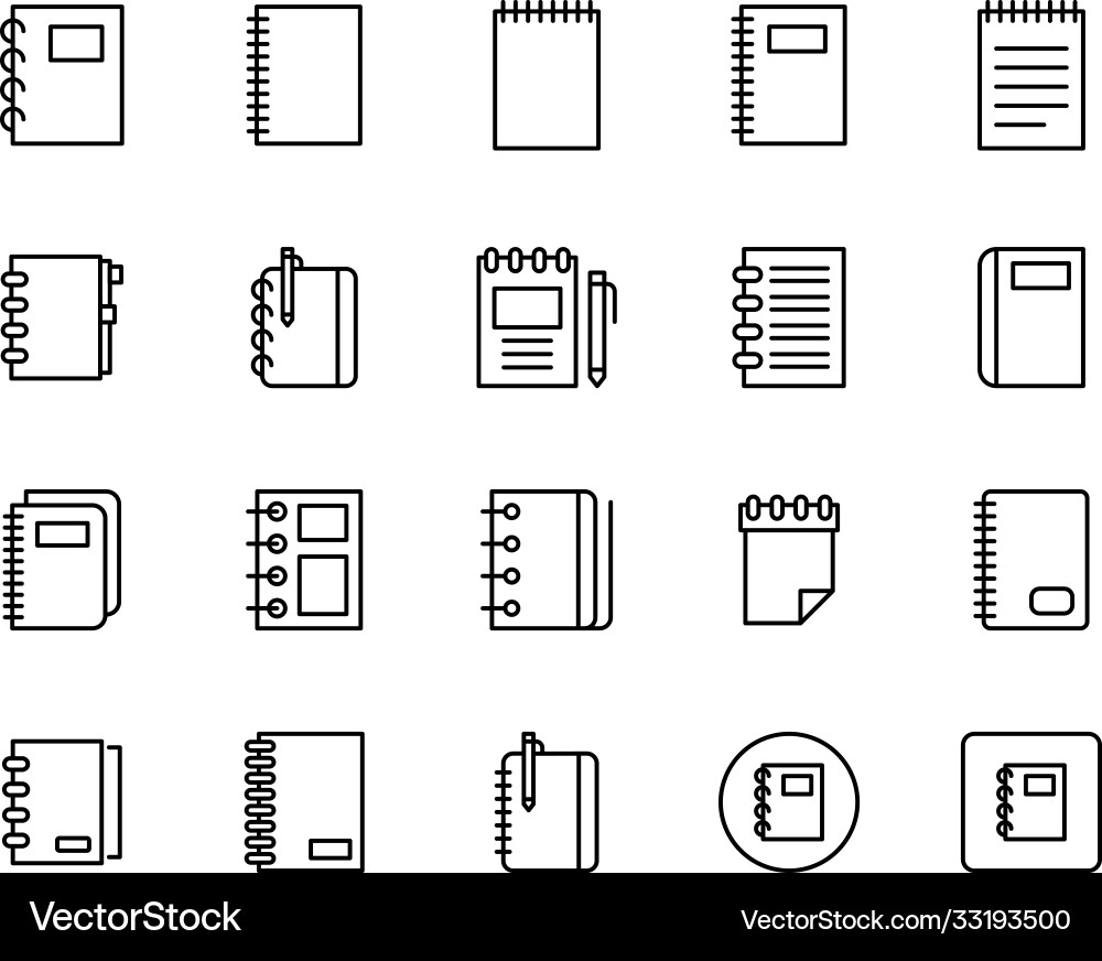 Notebook line icon Notebook line icon Vector Image