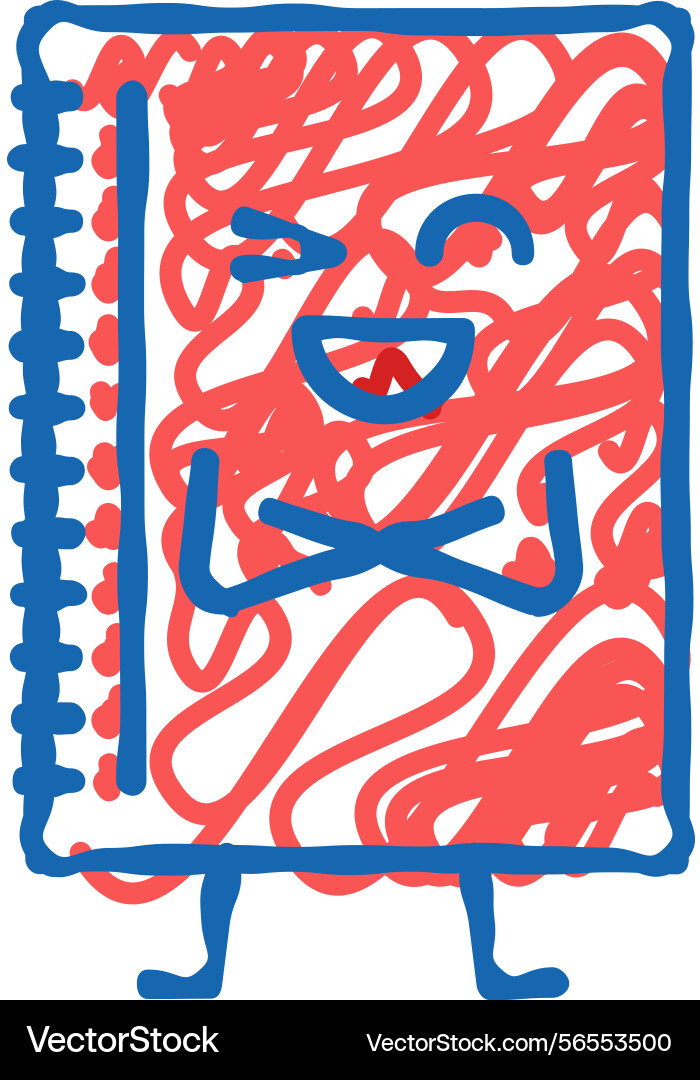 Notebook stationery character icon doodle Vector Image