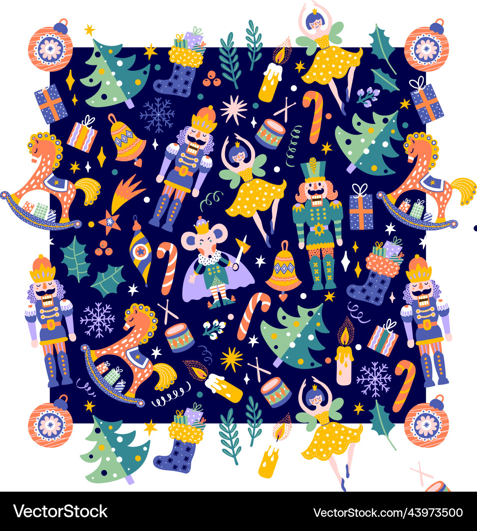 Nutcracker Seamless Pattern vector image