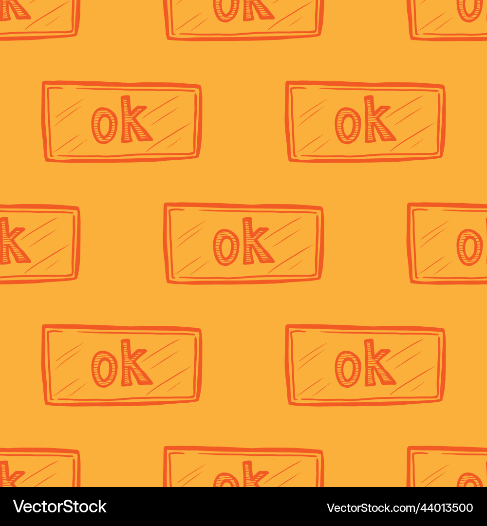 OK Button Seamless Pattern Vector Image