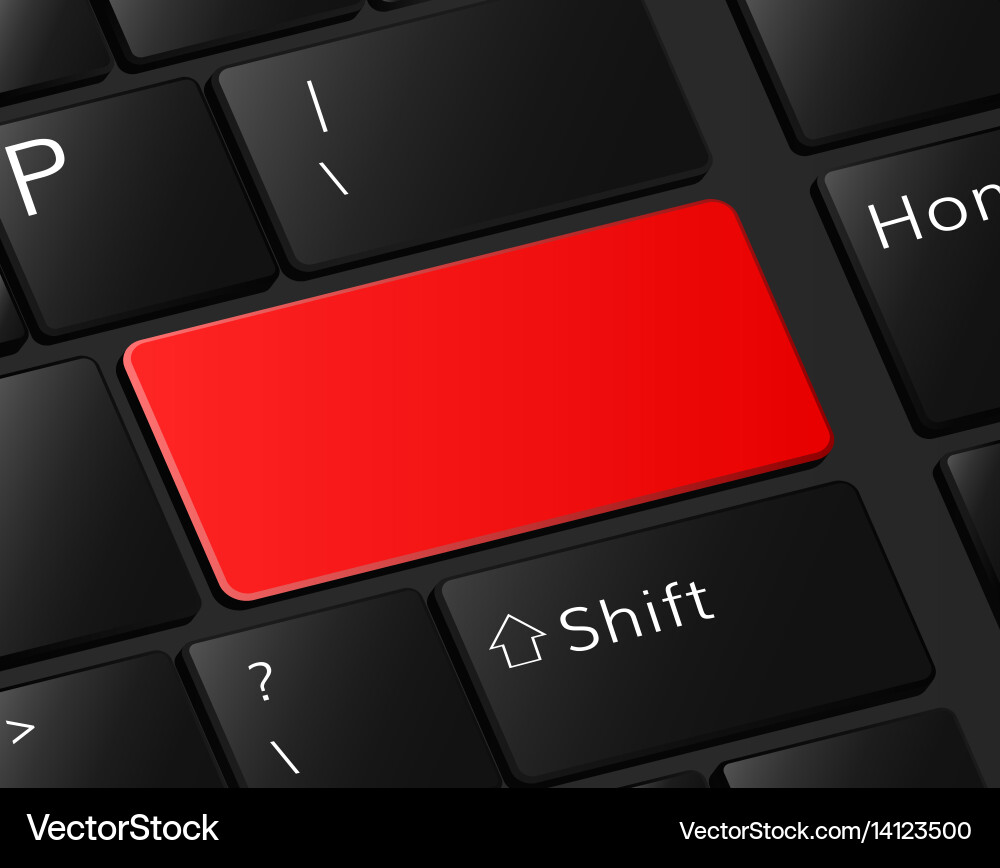 Red button on keyboard danger blank vector image