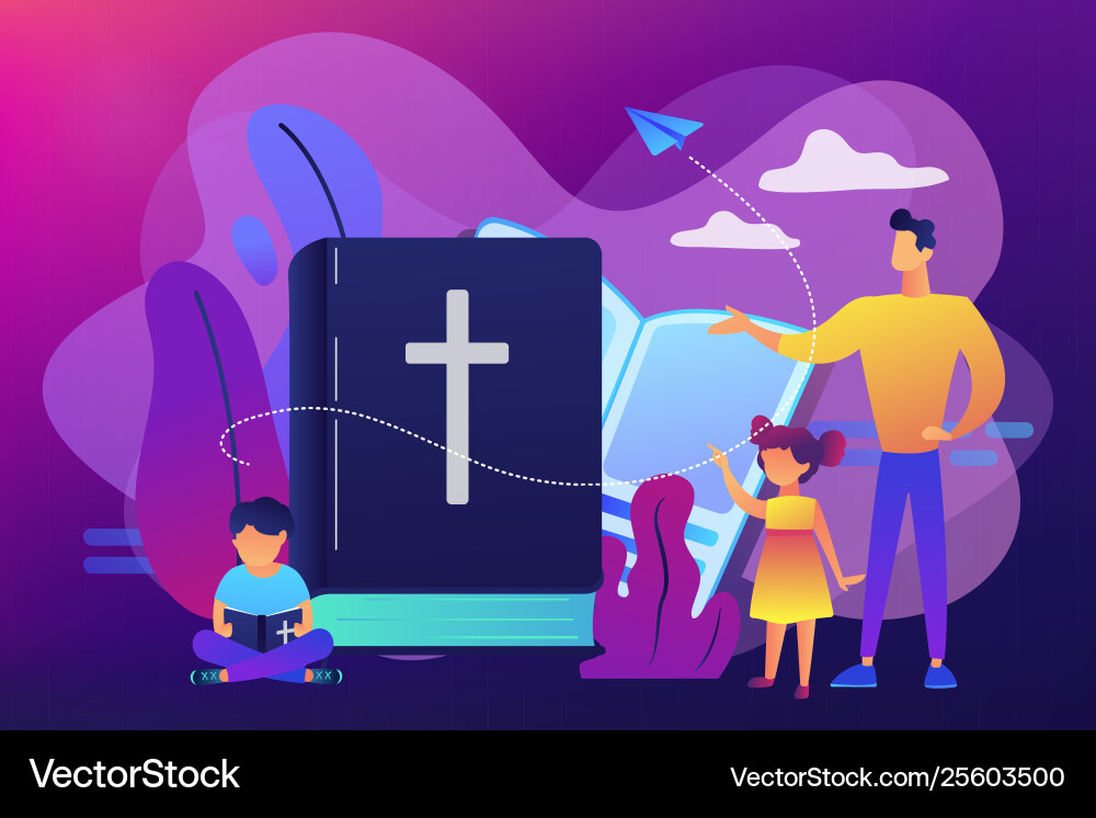 Religious summer camp concept Religious summer camp concept vector image