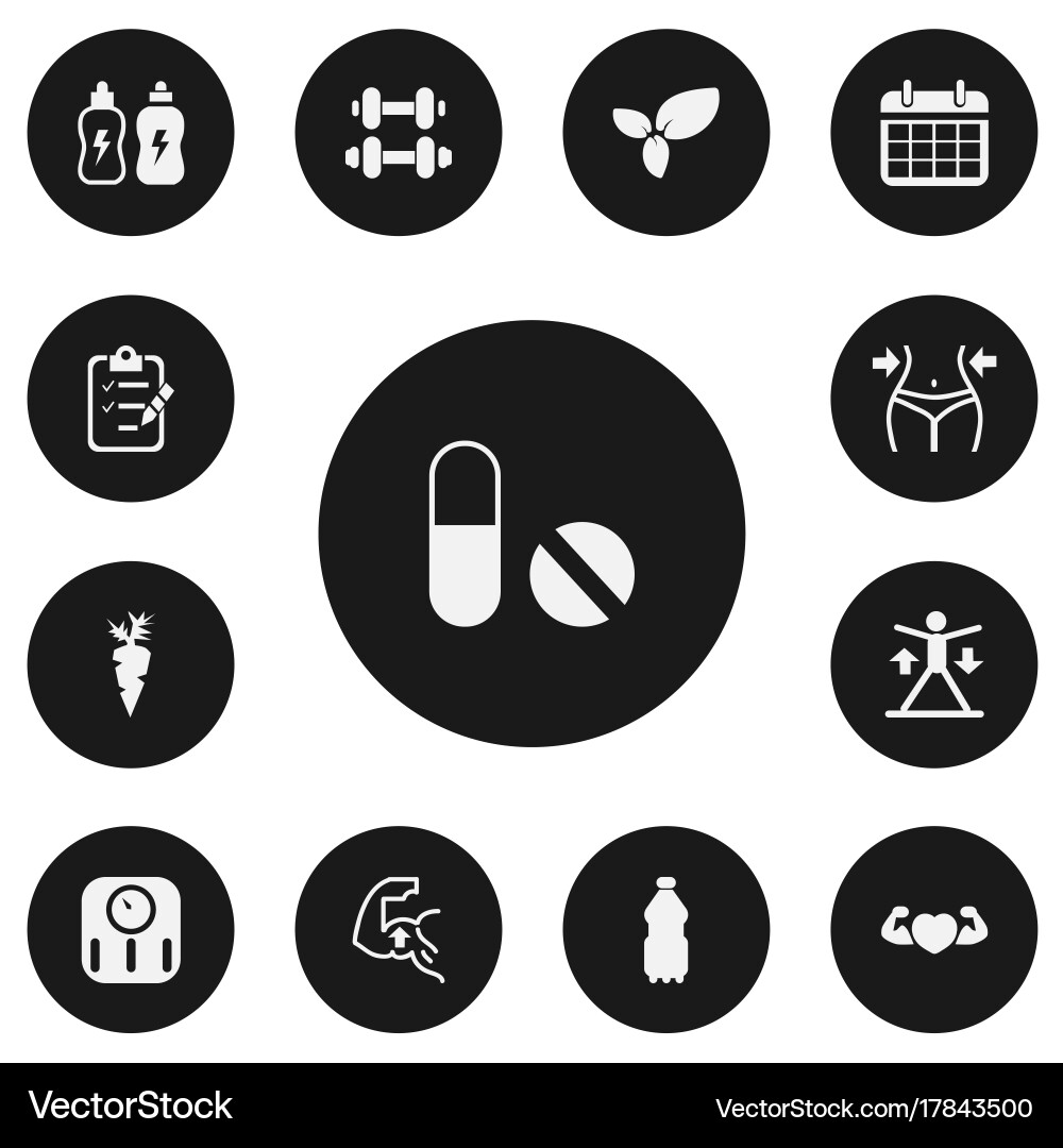 Set of 13 editable exercise icons includes vector image