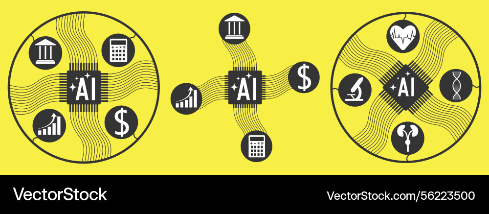 Set of about artificial intelligence use Set of about artificial intelligence use Vector Image
