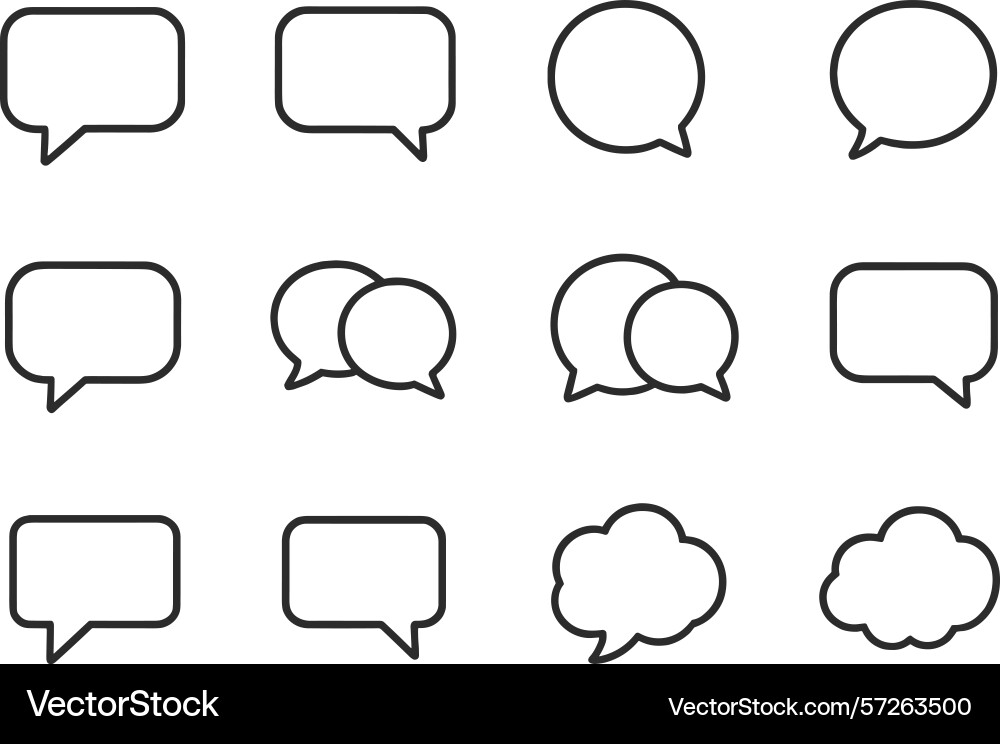 Various speech bubbles displayed in different Various speech bubbles displayed in different vector image