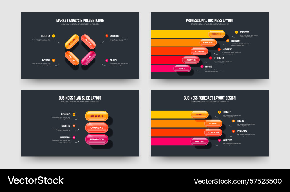 Visual portfolio four five three element Vector Image