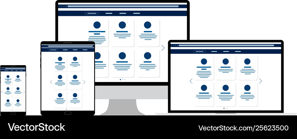 Web design website template for monitor laptop Vector Image