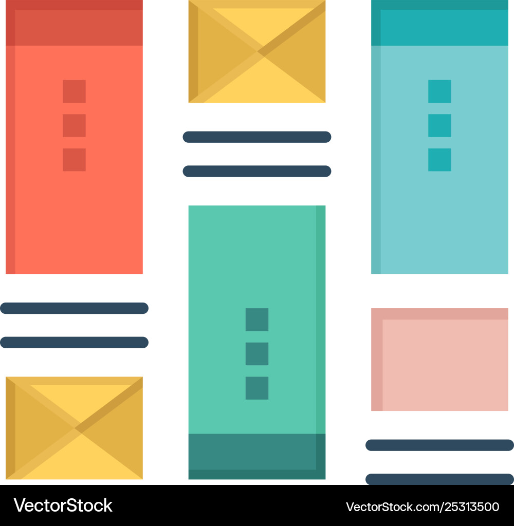 Wire framing sketching wireframe idea flat color Wire framing sketching wireframe idea flat color vector image