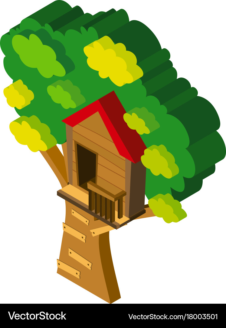 3d design for treehouse on the tree Vector Image