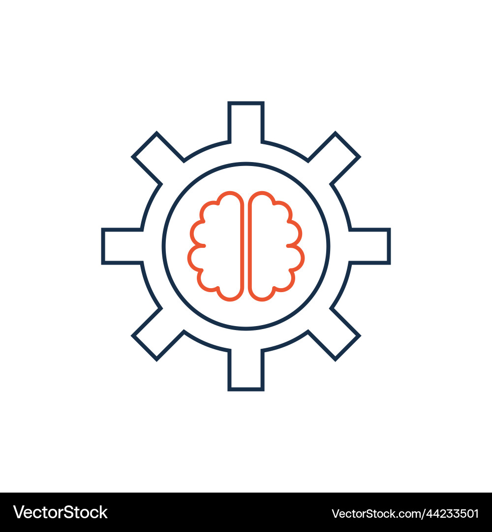 Ai icon line art style machine learning Ai icon line art style machine learning vector image