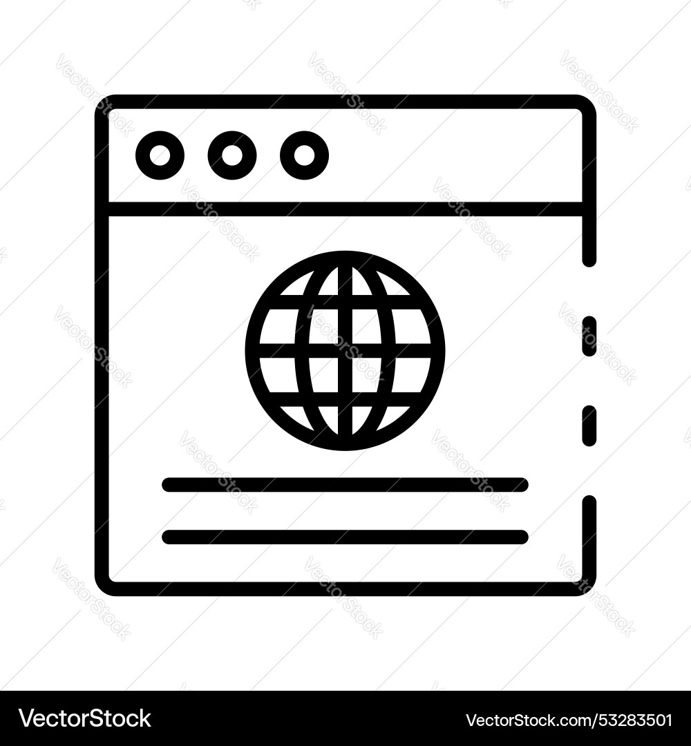 Browser icon outline style design isolated Browser icon outline style design isolated vector image