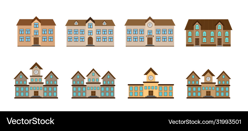 Building set simple color icons on a white Building set simple color icons on a white Vector Image
